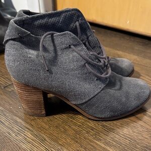 Toms Charcoal Ankle Booties